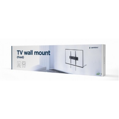 TV-Wall Mount for 32-55”- Gembird ”WM-55F-02”, Fixed, max. 40 kg, Distance TV to Wall: 25 mm, max. VESA 400 x 400, Black