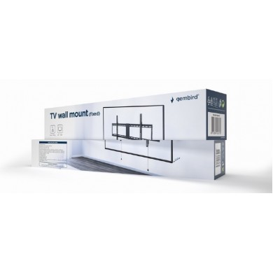 TV-Wall Mount for 43 -90”- Gembird ”WM-90T-01”, Tilt, max. 70 kg, Distance TV to Wall: 49 mm, max. VESA 800 x 400, Black