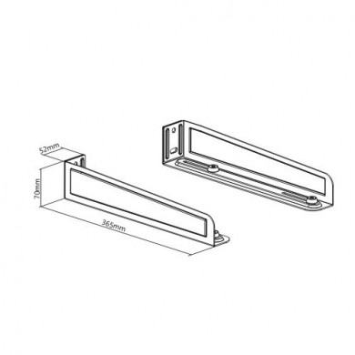 Universal heavy duty steel wall brackets Gembird &rdquo;WM-U35-01-W&rdquo;, 365 x 52 x 70 mm, Fixed, max. 35 kg, white