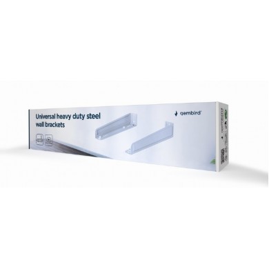 Universal heavy duty steel wall brackets Gembird &rdquo;WM-U35-01-W&rdquo;, 365 x 52 x 70 mm, Fixed, max. 35 kg, white