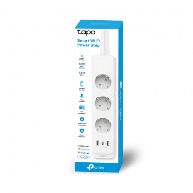 Power Strip  TP-LINK Tapo P300, White, Smart Wi-Fi Power Strip, 3 x Smart sockets / USB-C / 2 x USB-A, Individual Control, Maximum Load: 23kw / 10A, up to 18W PD and QC3.0, Schedule & Timer, Remote Control, Away Mode