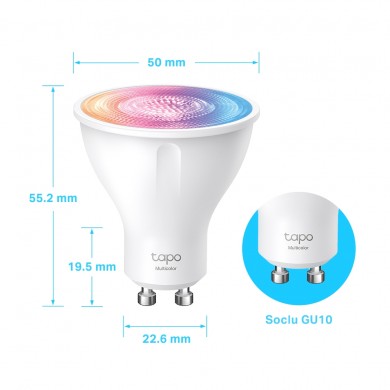 Bec LED Wi-Fi Smart TP-LINK Tapo L630 / 16Mln Multicolor / GU10 / 2200-6500K