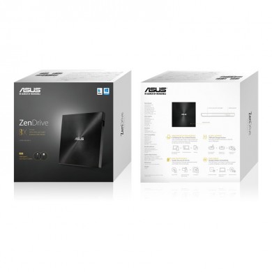 External DVDRW Drive ASUS ZenDrive U9M, Portable Ultra-Slim -13mm, Super-Multi DVDR+8x/-8x, RW+8x/-6x, DL+6x/-6x, M-DISC, Includes two cables for USB Type-C and Type-A, USB2.0 (USB-C/USB-A), Black, Retail External DVDRW Drive ASUS ZenDrive U9M, Portable Ultra-Slim -13mm, Super-Multi DVDR+8x/-8x, RW+8x/-6x, DL+6x/-6x, M-DISC, Includes two cables for USB Type-C and Type-A, USB2.0 (USB-C/USB-A), Black, Retail