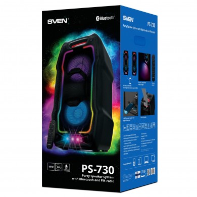Boxa portabila SVEN PS-730 Black / 100W / Bluetooth / NFC / FM tuner / USB / microSD