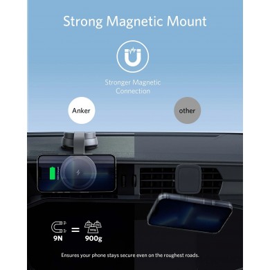 Incarcator auto Anker 613 Magnetic Wireless Charger MagGo / black Incarcator auto Anker 613 Magnetic Wireless Charger MagGo / black