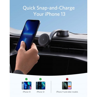Incarcator auto Anker 613 Magnetic Wireless Charger MagGo / black Incarcator auto Anker 613 Magnetic Wireless Charger MagGo / black