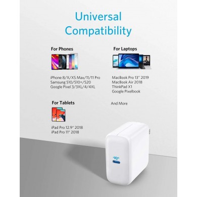 Incarcator retea de calatorie (EU/UK/USA) Anker PowerPort III GaN / 65W / USB-C