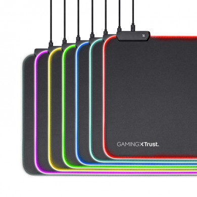 Trust Gaming GXT 764 GLIDE-FLEX XXL Mouse Pad, RGB, Supported sensor type: laser, optical, XXL size: 930x300x3mm, Anti-slip bottom