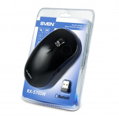 Mouse Optic SVEN RX-570SW Bluetooth +Wireless / 1600dpi / Black