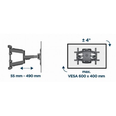 Suport TV de perete pentru 32-75”, Gembird ”WM-75ST-02”