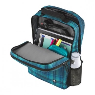 16.1&rdquo; NB Backpack - HP Campus XL Tartan Plaid Backpack - Extra-Padded Floating Laptop Pocket, a Double-Coil, Lockable Zipper, Rain-repellant Material.