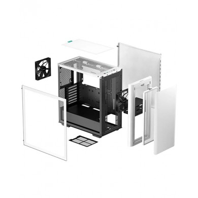 Carcasa DEEPCOOL CK500 WH / w/oPSU / Side-Window / 1x120mm / ATX / White