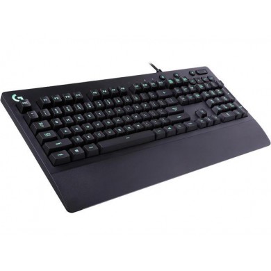 Tastatura Logitech G213 Prodigy, Mech-Dome, Spill resistance, Media controls, RGB, Integrated palm rest, Adjustable feet, Anti-ghosting, Game Mode, USB, Black