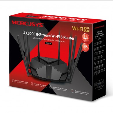 Wi-Fi Router MERCUSYS MR90X / AX6000 Dual Band / Wi-Fi6 / Gigabit / 8 external antennas