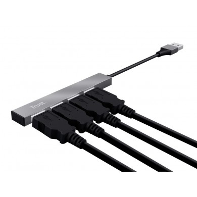 Mini USB HUB Trust HALYX 4-PORT, silver Mini USB HUB Trust HALYX 4-PORT, silver