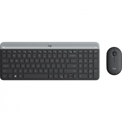Tastatura cu mouse Wireless Logitech Combo MK470 Slim/ 2.4GHz nano USB receiver/ Graphite