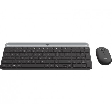 Tastatura cu mouse Wireless Logitech Combo MK470 Slim/ 2.4GHz nano USB receiver/ Graphite