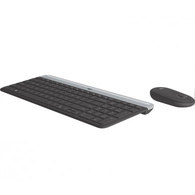 Tastatura cu mouse Wireless Logitech Combo MK470 Slim/ 2.4GHz nano USB receiver/ Graphite