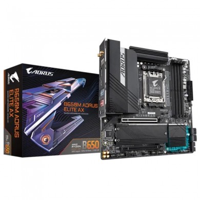 Placa de baza GIGABYTE B650M AORUS ELITE AX / AM5 / B650 / DDR5 / mATX