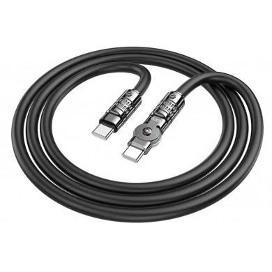 Cablu USB-C la USB-C HOCO &ldquo;U118 Triumph&rdquo; / 1.2m / Zinc alloy / 60W / up to 3A / Black