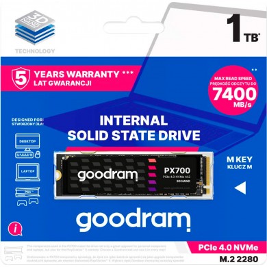 M.2 NVMe SSD GOODRAM PX700 / 1.0TB / 3D NAND TLC