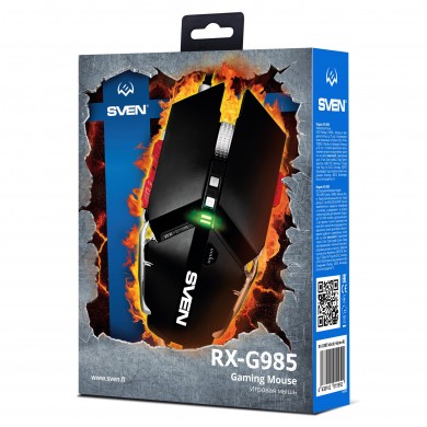 Mouse Gaming SVEN RX-G985 / Gaming sensor Pixart 3050 / USB / 4000 dpi / Black