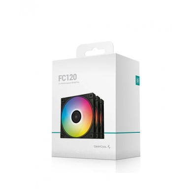 120mm Case Fan - DEEPCOOL &rdquo;FC120 - 3 IN 1&rdquo;, 3x A-RGB LED Fans, 120x120x25 mm, 500~1800 RPM&plusmn;10%, 61.91 CFM, <28 dB(A), 4-pin PWM, Hydro Bearing, 3-pin(+5V-D-G), Black