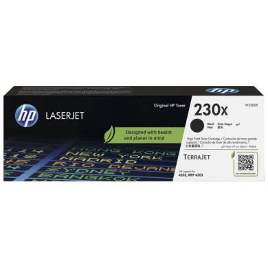 HP 230X Black Toner 7,500 pages for  HP Color LaserJet Pro 4203dn, HP Color LaserJet Pro 4203dw, HP LaserJet Pro MFP 4303dw, HP LaserJet Pro MFP 4303fdn, HP LaserJet Pro MFP 4303fdw