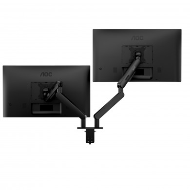 Arm for 2 monitors 17&rdquo;-34&rdquo; -  AOC AM420B Black, Desk Clamp/Grommet, Aluminum structure, Mechanical Gas Spring System, Height adjustment, Max.Load: 2-9kg, Tilt: '-90&deg;~+85&deg;, Swivel:180&deg;, Rotation:360&deg;, Hidden cable management, VESA 75/100