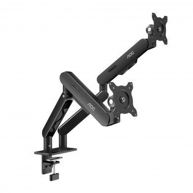 Arm for 2 monitors 17&rdquo;-34&rdquo; -  AOC AM420B Black, Desk Clamp/Grommet, Aluminum structure, Mechanical Gas Spring System, Height adjustment, Max.Load: 2-9kg, Tilt: '-90&deg;~+85&deg;, Swivel:180&deg;, Rotation:360&deg;, Hidden cable management, VESA 75/100