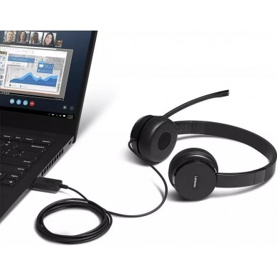 Headset Lenovo 100/ USB/ Black