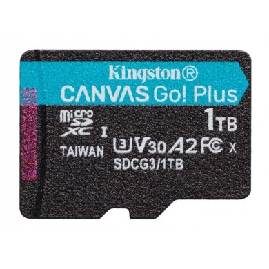 Card de memorie microSD 1TB Kingston Canvas Go! Plus, A2, 170Mbps, + SD adapter