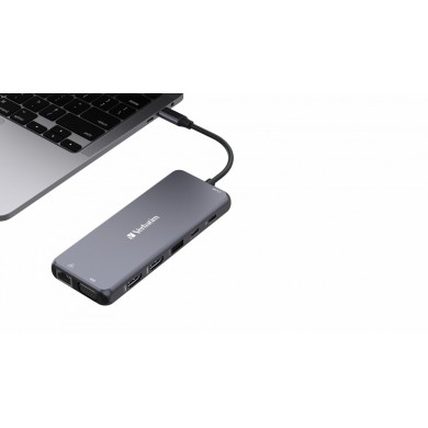 Adaptor Multiport Verbatim CMH-14/ USB-С/ 3xUSB-A 3.2/ 2xUSB-A/ 1xUSB-C PD(100W)/ 2xHDMI/ 1xVGA/ RJ45/ SD/ microSD