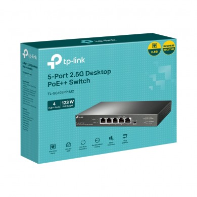 Switch TP-LINK TL-SG105PP-M2/ 5 port / 2.5Gigabit / RJ45 / steel case