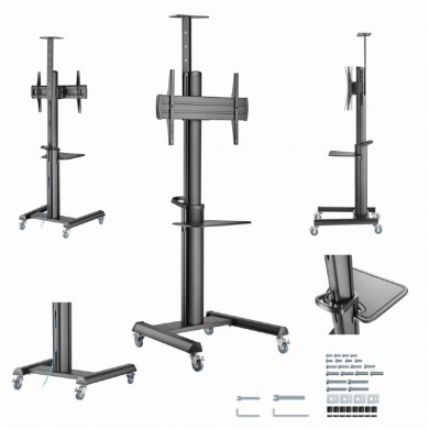 Suport de podea 37” - 70”, Gembird ”TVS-70T-02”, Black Suport de podea 37” - 70”, Gembird ”TVS-70T-02”, Black
