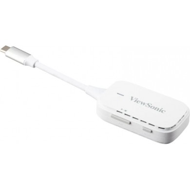 Miracast  Viewsonic WPD-700, Wireless Screen Casting Kit, Plug-and-Play: Direct connection without network setup or software installation, Support up to 8 transmitters via USB-C port, Long-Range Wireless Transmission: From up to 30m away without long HDMI cables