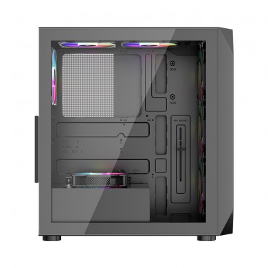 Carcasa Gaming 1STPLAYER AY7 / no PSU / Side-Window / 3x120mm / ATX / Black