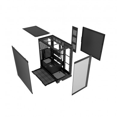 Carcasa Gaming 1STPLAYER Mi8 / no PSU / Side-Window / 7x120mm / ATX / Black