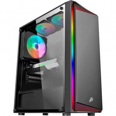 Carcasa Gaming 1STPLAYER RB-4 / no PSU / Side-Window / 1x120mm / ATX / Black