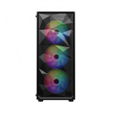 Carcasa Gaming 1STPLAYER FD3 / w/oPSU / Side-Window / 6x120mm / ATX / Black