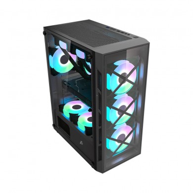 Carcasa 1STPLAYER XP-G / no PSU / Side-Window / 4x120mm / ATX / Black