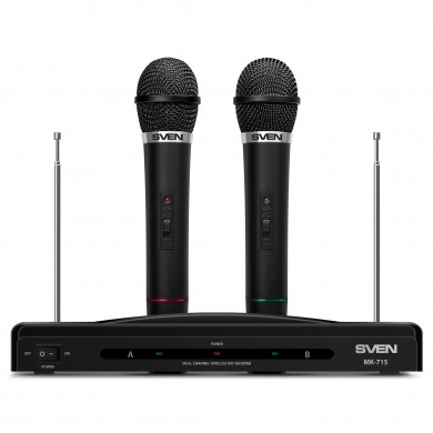 Doua microfoanewireless pentru karaoke SVEN MK-715 / Wireless / Black