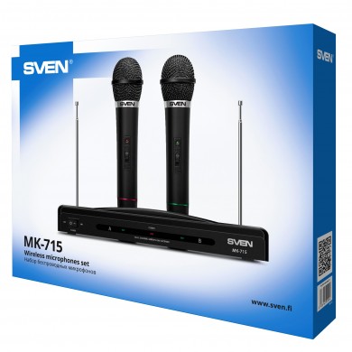 Doua microfoanewireless pentru karaoke SVEN MK-715 / Wireless / Black