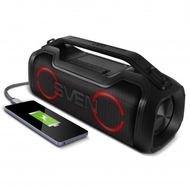 Boxa portabila SVEN PS-390 Black / 50W / Bluetooth / FM tuner / USB / microSD / TWS