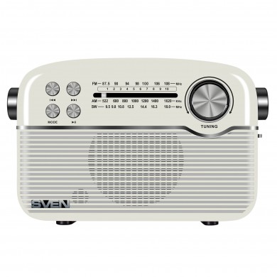 Boxa portabila SVEN SRP-500, White / 3W / Bluetooth / FM/AM/SW Radio / USB / microSD