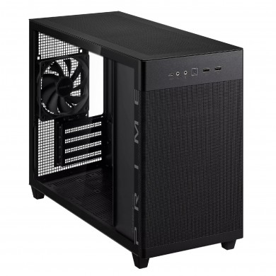 Carcasa ASUS  PRIME AP201 Tempered Glass/ noPSU / 1x120mm / mATX / Black