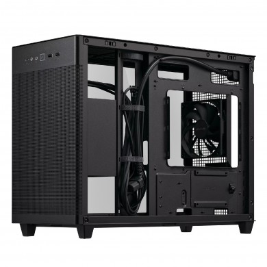Carcasa ASUS  PRIME AP201 Tempered Glass/ noPSU / 1x120mm / mATX / Black