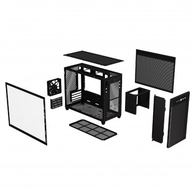 Carcasa ASUS  PRIME AP201 Tempered Glass/ noPSU / 1x120mm / mATX / Black