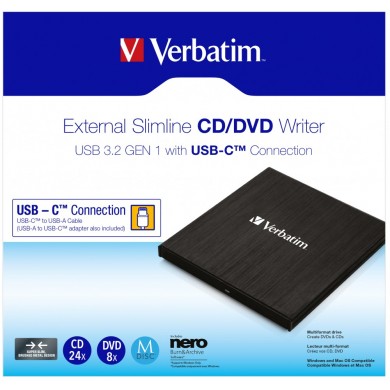 CD/DVD Extern cu USB-C VERBATIM