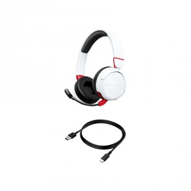 Casti Wireless Headset HyperX Cloud Mini, White/Red, [7G8F2AA]
